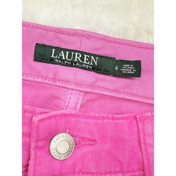 Lauren Ralph Lauren Denim - LAUREN RALPH LAUREN Dark Pink Denim Premier Skinny Cropped Ankle Jeans ~ 8